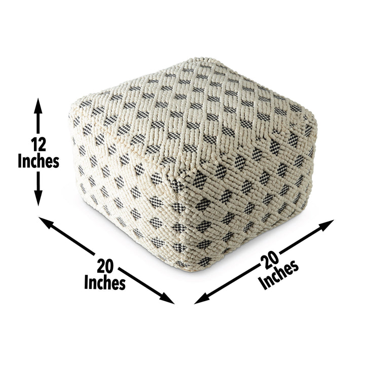 Kodi - Square Pouf - Pearl Silver