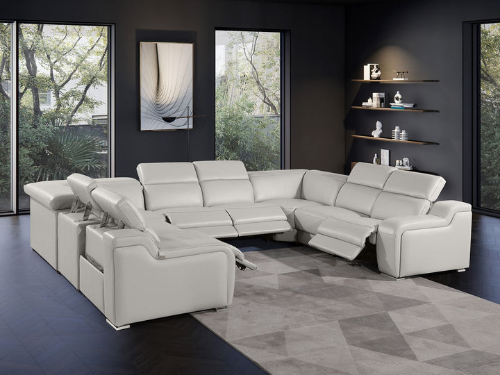 1116 - 8-Piece U-Shaped Sectional Sofa In With 4 Power Recliners &amp; Power Headrests