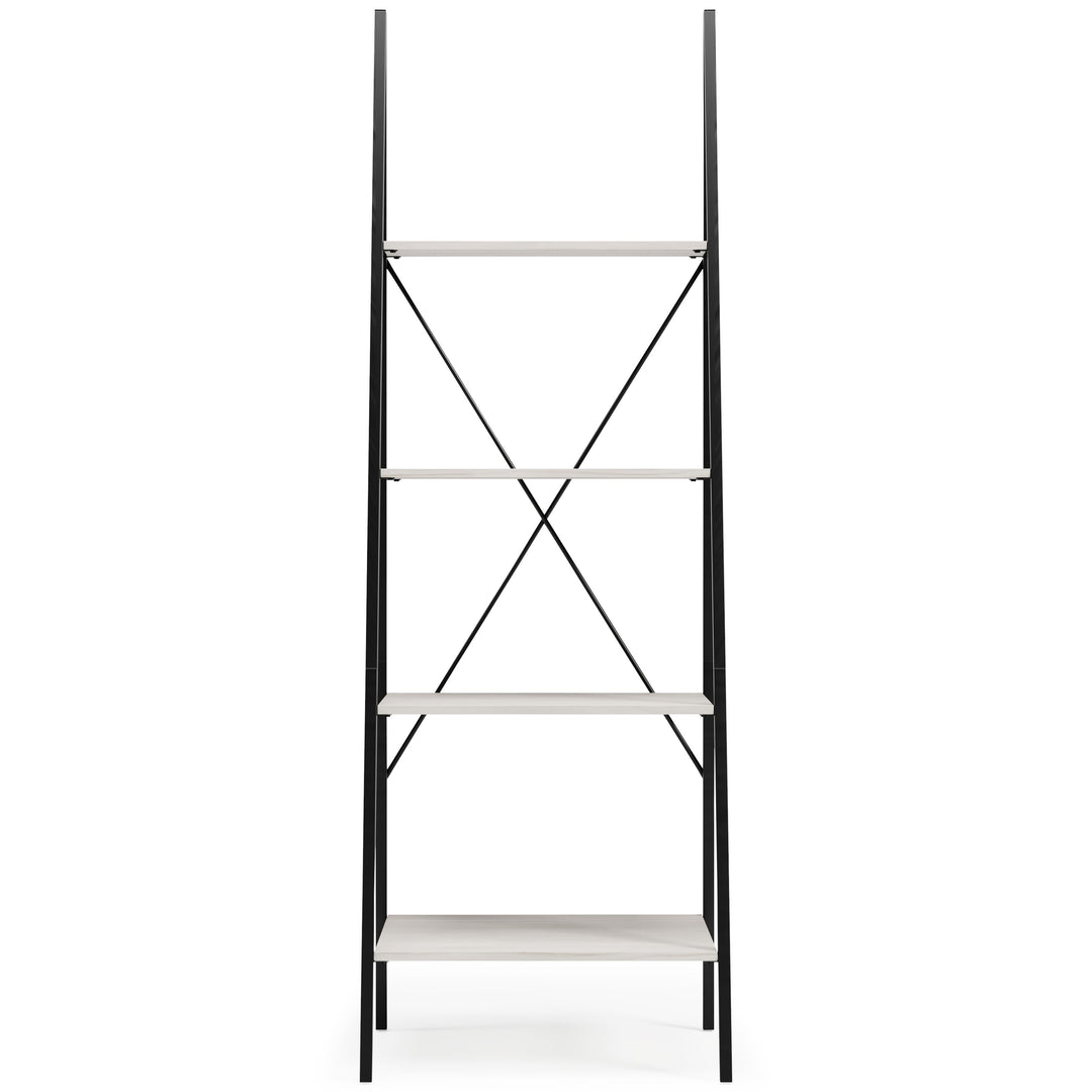 Bayflynn - White / Black - Bookcase - 4 Open Shelves