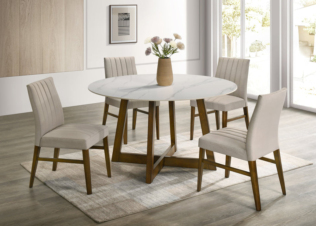 ENZO20 Dark Oak Dining Table + 4 Chair Set