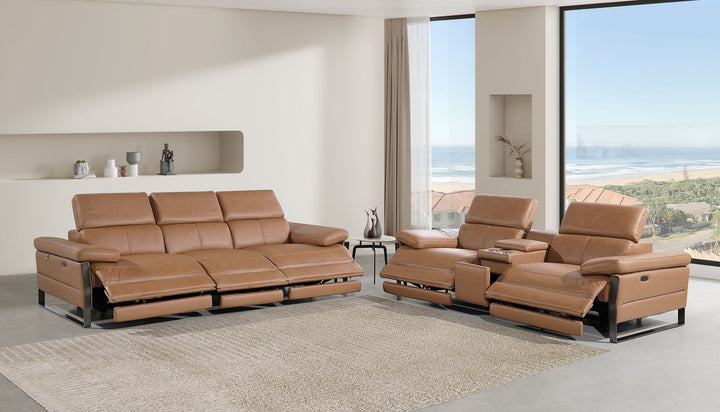 1246 - Modular Power Triple Reclining Sofa And Console Loveseat Set With Power Headrests