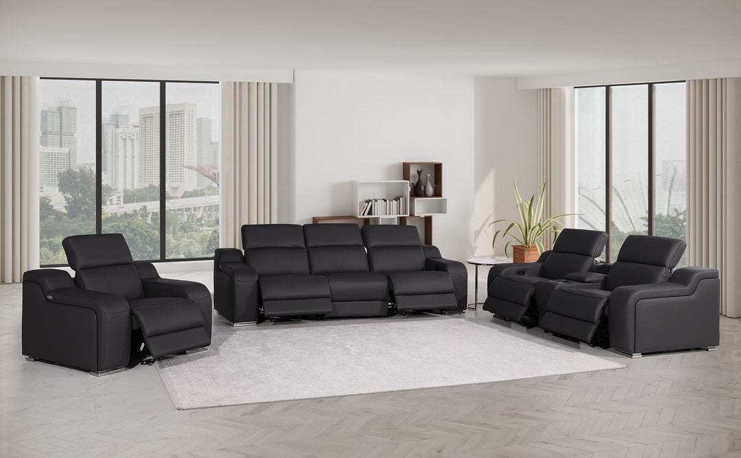 1116 - 7-Piece Modular Power Reclining Sofa, Loveseat &amp; Chair Set In With 5 Power Recliners &amp; Power Headrests