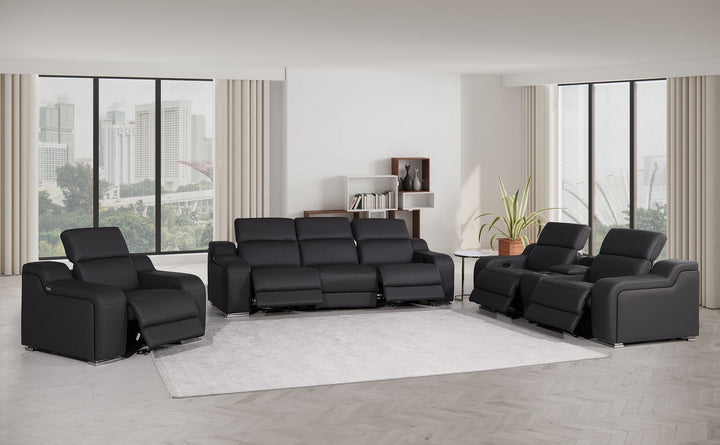 1116 - 7-Piece Modular Power Reclining Sofa, Loveseat &amp; Chair Set In With 5 Power Recliners &amp; Power Headrests