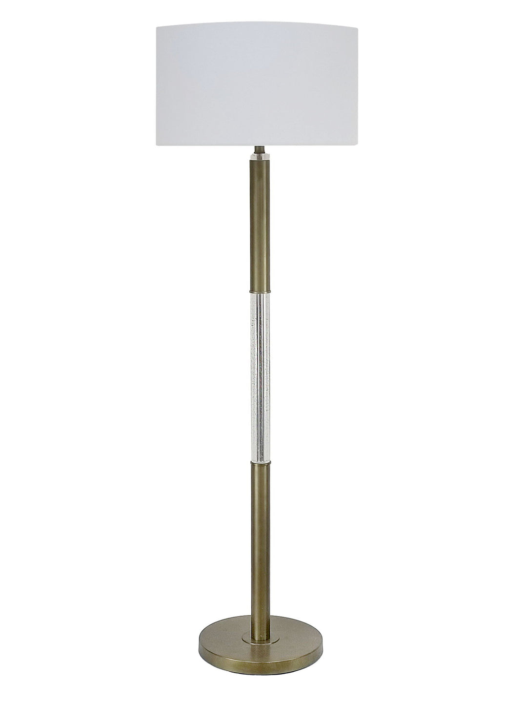 Golden Brilliance Metal &amp; Seeded Crystal Floor Lamp With Night Light - Matte Golden Bronze