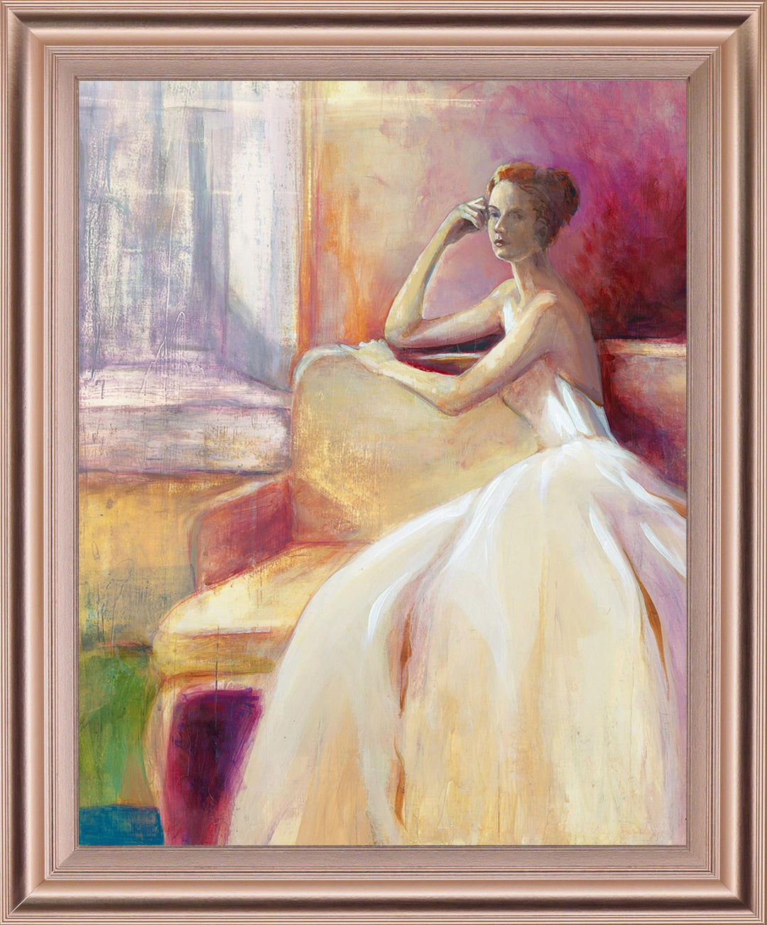 Contemplative Muse - 28" x 34" Framed Wall Art