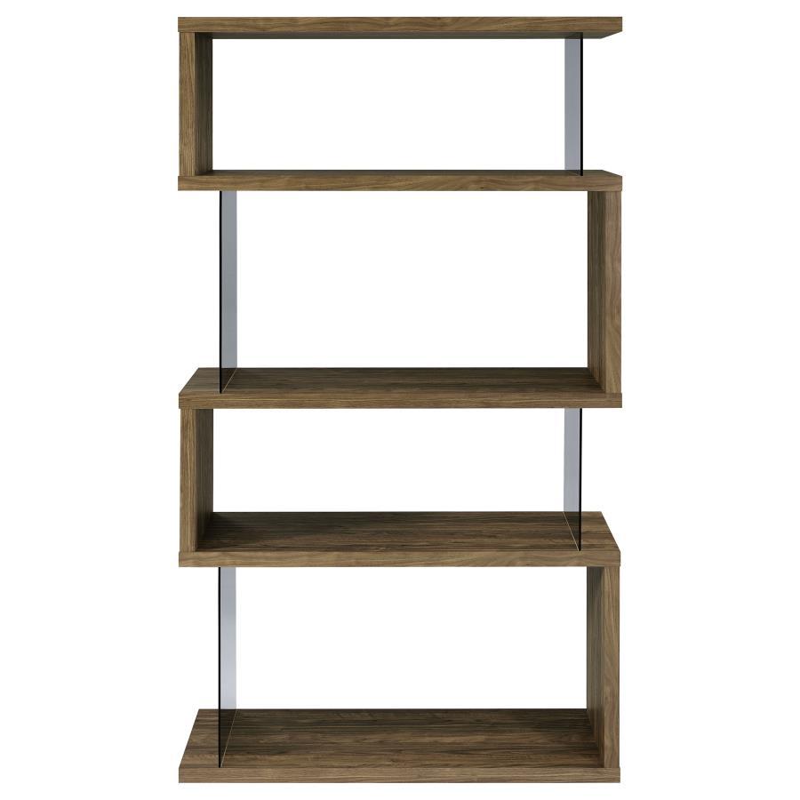 Emelle - 4-Shelf Glass Panel Bookshelf