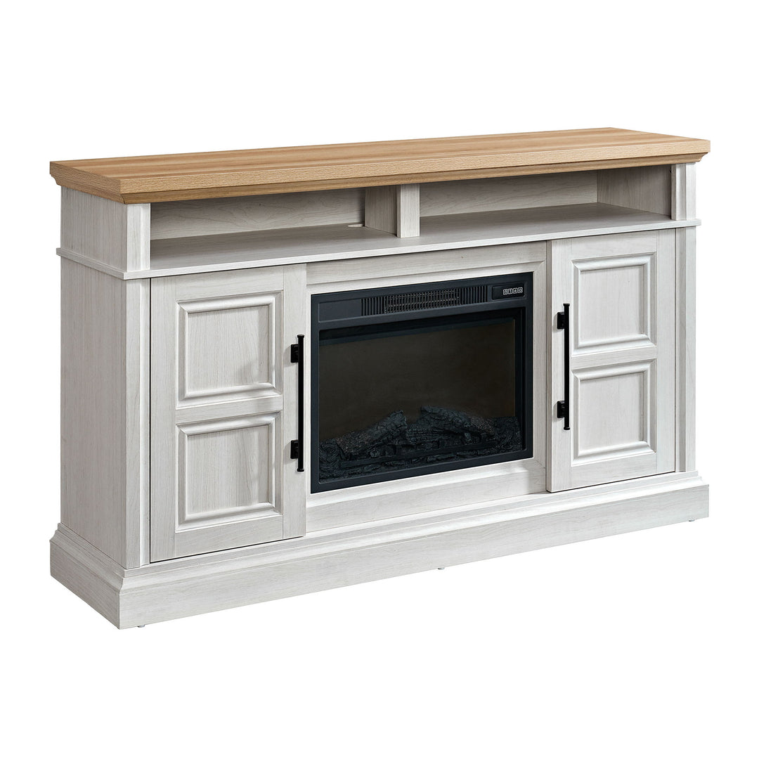 Villa - Console With 23" Fireplace Insert - White &amp; Natural