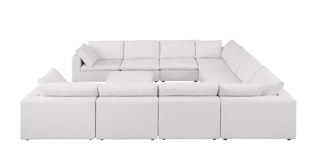 1100 - 11-Piece U-Shaped Sectional In Italian Fabric - Pearl