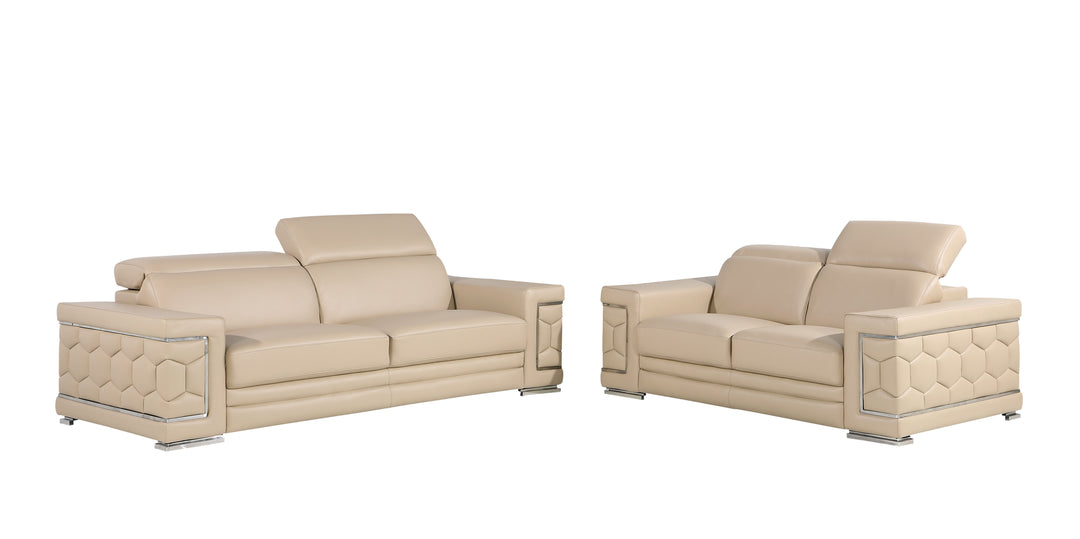 296 - Genuine Leather Living Room Set