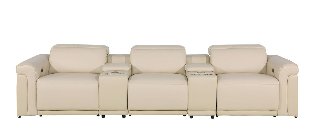 1126 - 5-Piece Modular Power Reclining Sofa In With 3 Power Recliners &amp; Power Headrests