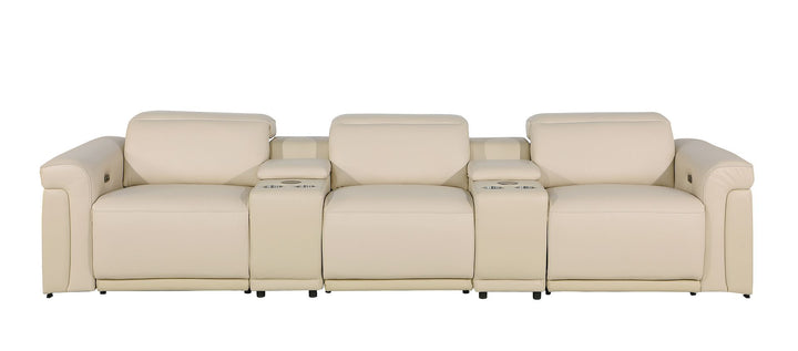 1126 - 5-Piece Modular Power Reclining Sofa In With 3 Power Recliners &amp; Power Headrests