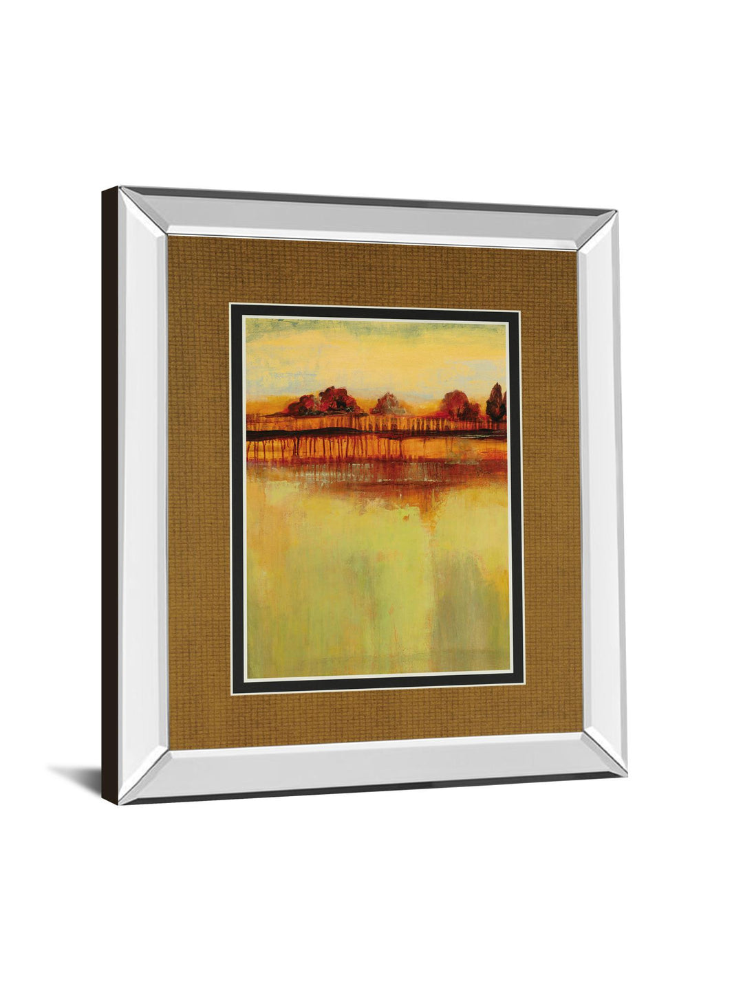 October Sky I By George - Mirror Framed Print Wall Art - Orange