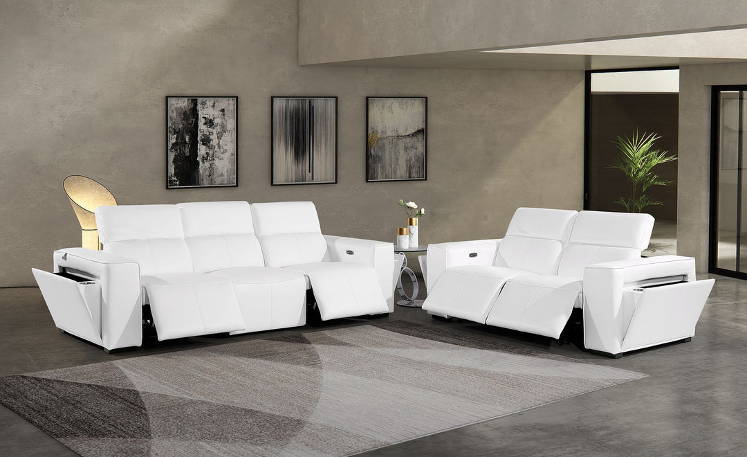 1224 - 5-Piece Modular Power Reclining Sofa And Loveseat Set In With 4 Power Recliners &amp; Power Headrests