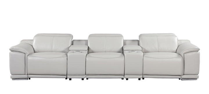 9762 - 5-Piece Modular Power Reclining Sofa And Loveseat Set With 3 Power Recliners In
