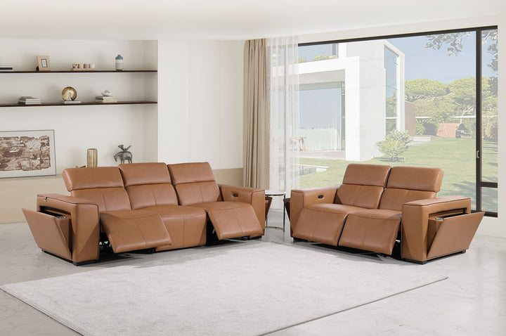 1224 - 5-Piece Modular Power Reclining Sofa And Loveseat Set In With 4 Power Recliners &amp; Power Headrests