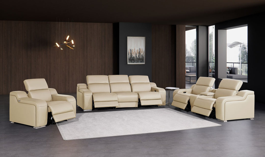 1116 - 7-Piece Modular Power Reclining Sofa, Loveseat &amp; Chair Set In With 5 Power Recliners &amp; Power Headrests