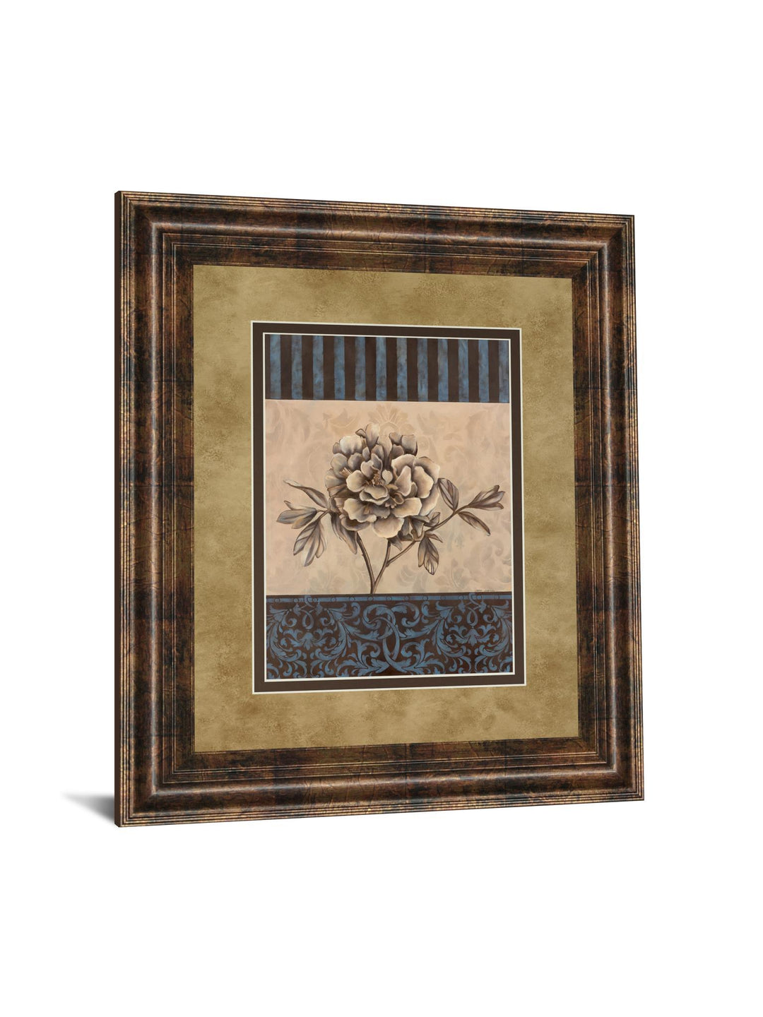 Rose Refined I By Carol Robinson - Framed Print Wall Art - Blue