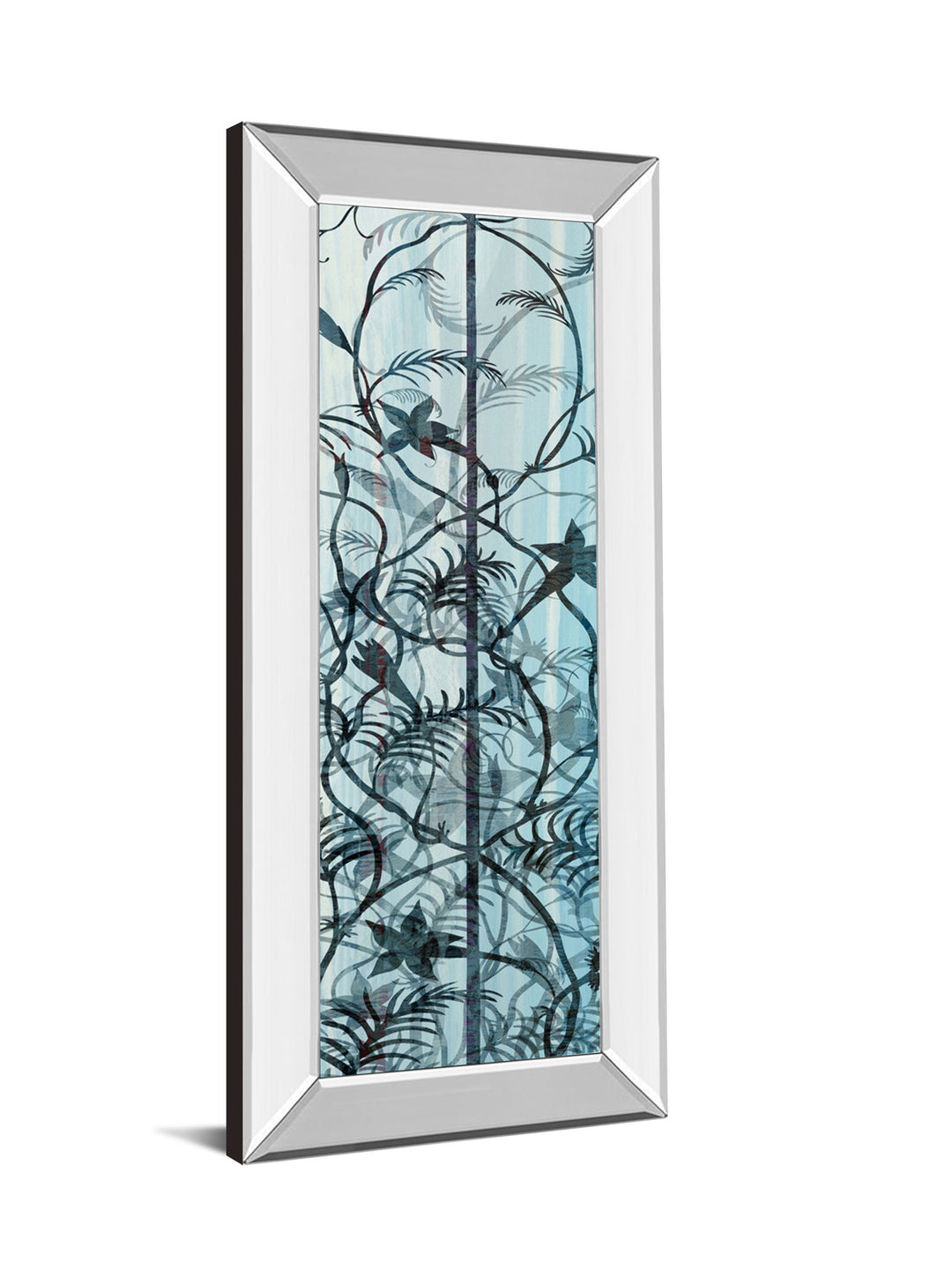 Climbers Il By James Burghardt - Mirror Framed Print Wall Art - Light Blue