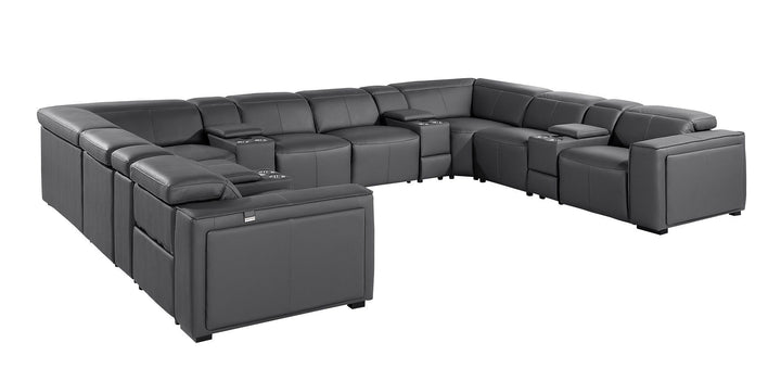 1224 - 12-Piece U-Shaped Sectional Sofa In With 4 Power Recliners &amp; Power Headrests