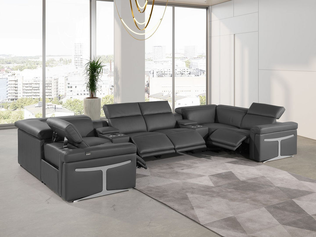 1126 - 8-Piece U-Shaped Sectional Sofa In With 4 Power Recliners &amp; Power Headrest