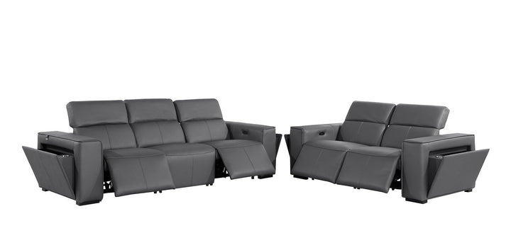 1224 - 5-Piece Modular Power Reclining Sofa And Loveseat Set In With 4 Power Recliners &amp; Power Headrests