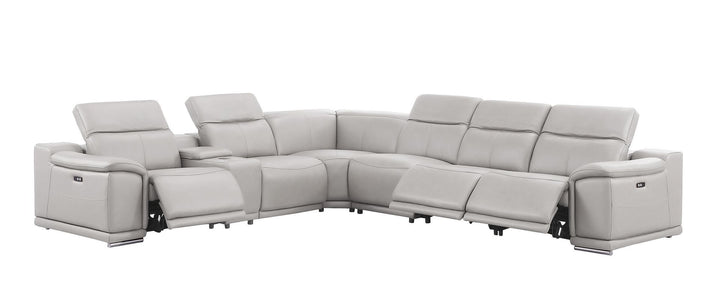 2679 - 7-Piece L-Shaped Power Reclining Sectional In Genuine Leather (3 Recliners)