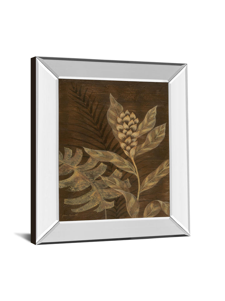 Tropical Night Il By Jane Carroll - Mirror Framed Print Wall Art - Dark Brown