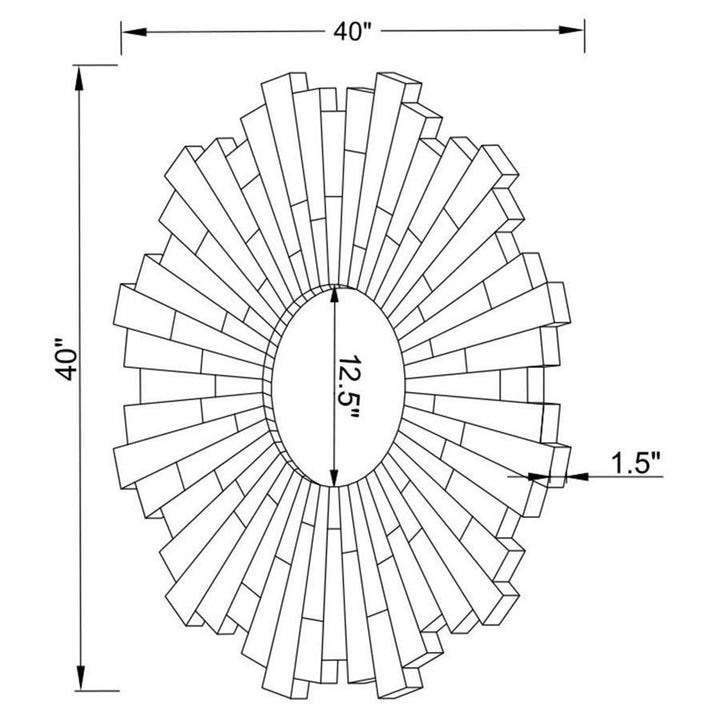 Danika - Round Sunburst Wall Mirror - Silver