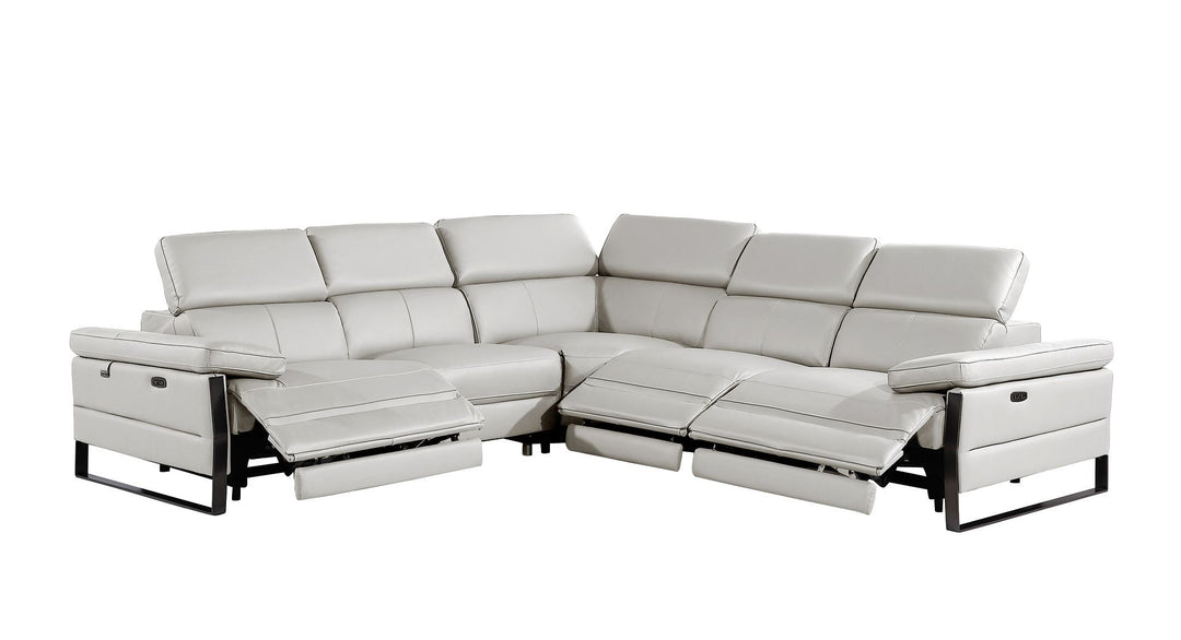 1246 - 5-Piece L-Shaped Modular Power Reclining Sectional With Power Headrests