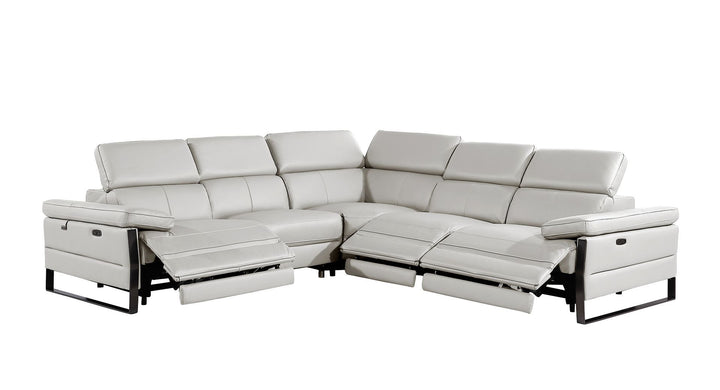 1246 - 5-Piece L-Shaped Modular Power Reclining Sectional With Power Headrests