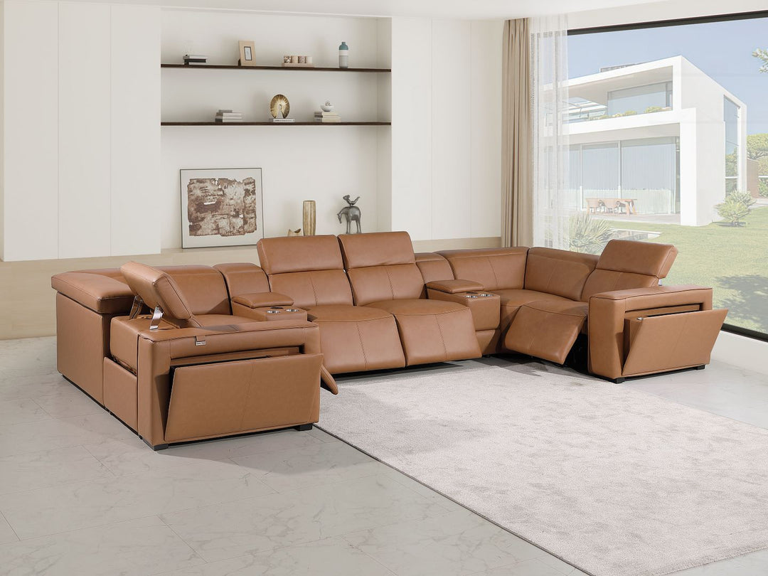 1224 - 8-Piece U-Shaped Sectional Sofa In With 4 Power Recliners &amp; Power Headrest
