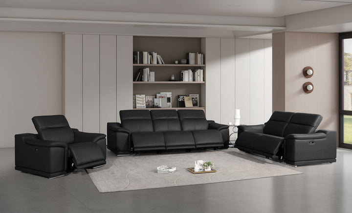 2679 - Power Reclining Sofa, Loveseat &amp; Chair Set In Genuine Leather (6 Recliners)