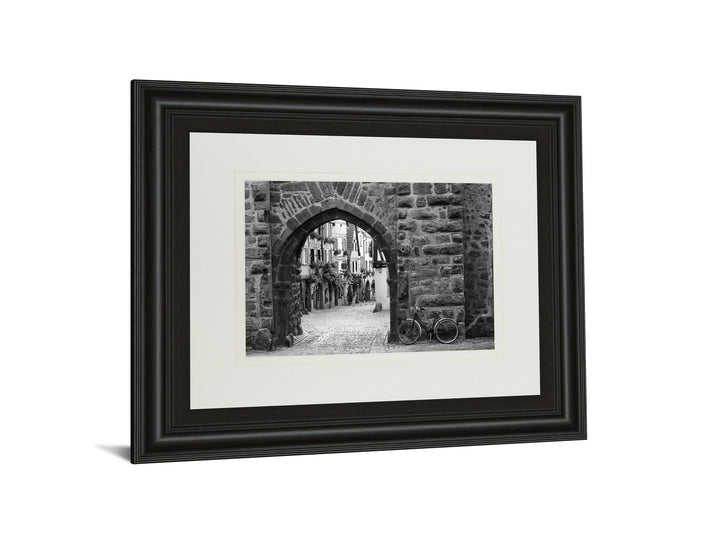 Bicycle Of Riquewihr By Monte Nagler - Framed Print Wall Art - Dark Gray