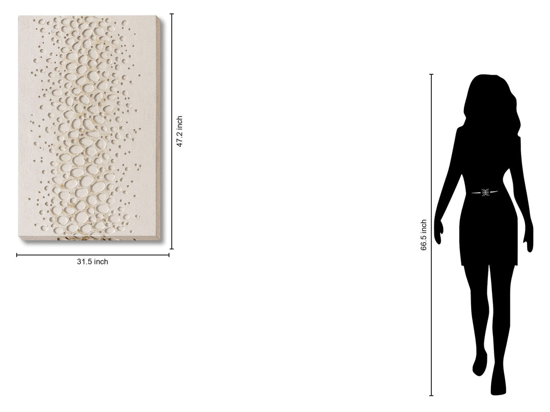 Pebbled Cream Drift - 32" x 47" Framed Wall Art