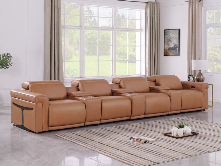 1126 - 7-Piece Modular Power Reclining Sofa In With 4 Power Recliners & Power Headrests
