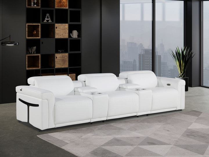 1126 - 5-Piece Modular Power Reclining Sofa In With 3 Power Recliners & Power Headrests