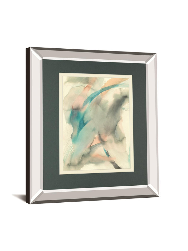 In Motion I By Danhui Nai Mirrored Frame - Blue