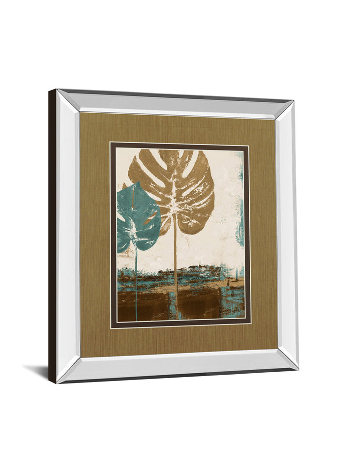Leaves Il By Patricia Pinto - Mirror Framed Print Wall Art - Beige