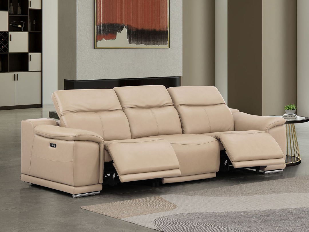 2679 - Genuine Leather Sofa With Dual Power Recliners