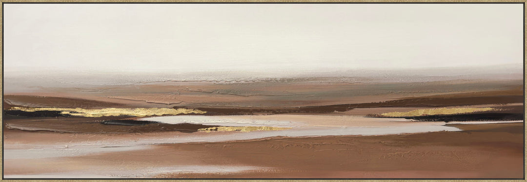 Golden Dusk Layers - 20" x 60" Framed Wall Art