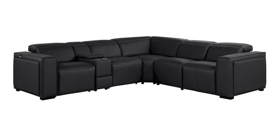 1224 - 6-Piece L-Shaped Sectional Sofa In With 3 Power Recliners &amp; Power Headrests