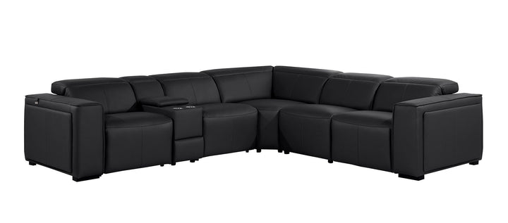 1224 - 6-Piece L-Shaped Sectional Sofa In With 3 Power Recliners &amp; Power Headrests