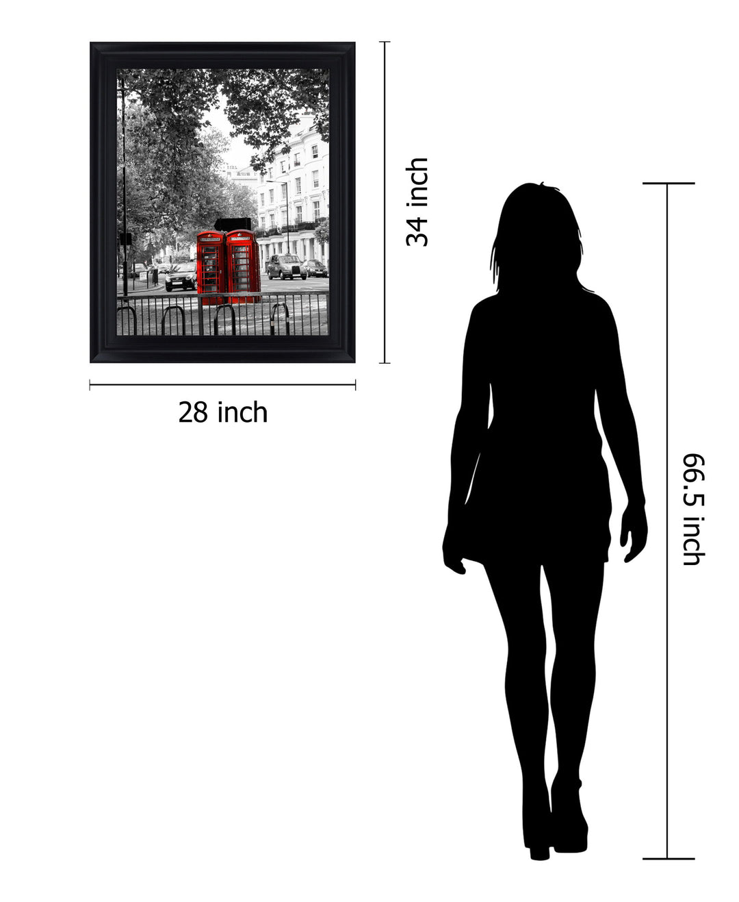 Crimson Callboxes - 28" x 34" Framed Wall Art