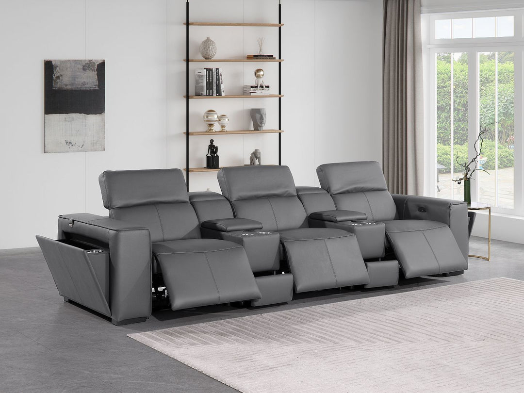 1224 - 5-Piece Modular Power Reclining Sofa In With 3 Power Recliners &amp; Power Headrests