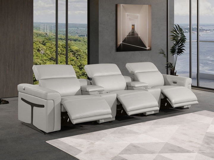 1126 - 5-Piece Modular Power Reclining Sofa In With 3 Power Recliners &amp; Power Headrests