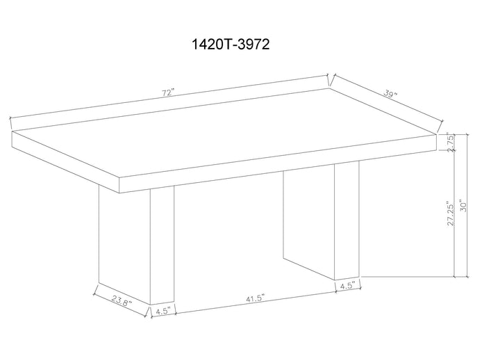 Vega - Faux Marble Dining Table - White / Black