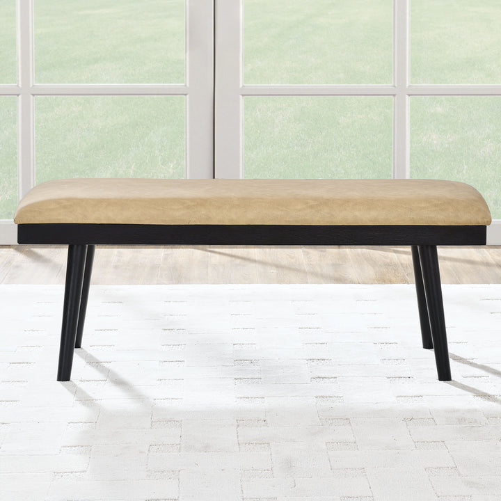 Vida Black - PU Dining Bench - Sand / Black