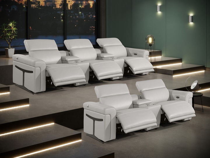 1126 - 8-Piece Modular Power Reclining Sofa &amp; Loveseat Set In With 5 Power Recliners &amp; Power Headrests