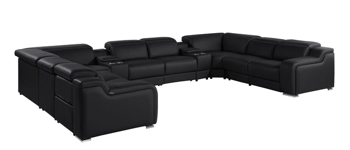 1116 - 10-Piece U-Shaped Sectional Sofa In With 4 Power Recliners &amp; Power Headrests