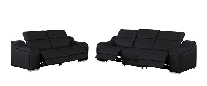 1116 - 5-Piece Modular Power Reclining Sofa And Loveseat Set In With 4 Power Recliners &amp; Power Headrests